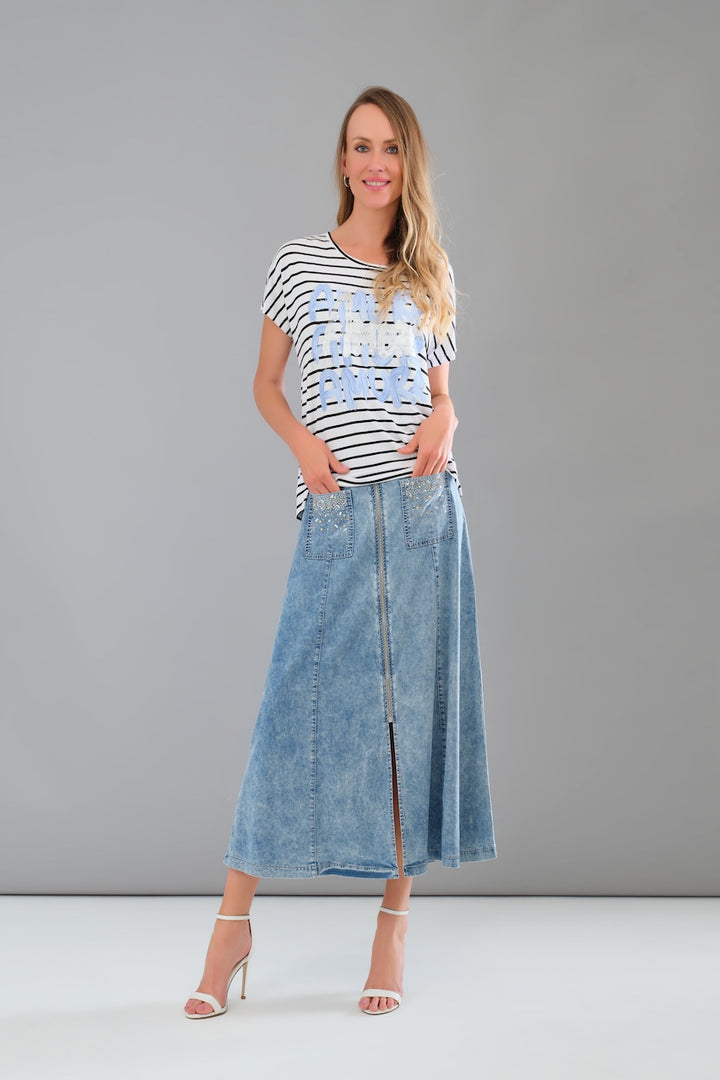 La jupe coupe maxi en tencel Tricotto | 56262