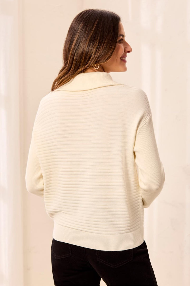 Le pull à demi-zip côtelé Tribal | 6028O-5118