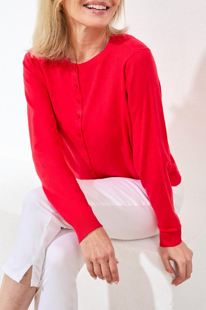 Le cardigan en maille ajouré Tribal | 6102O-5172