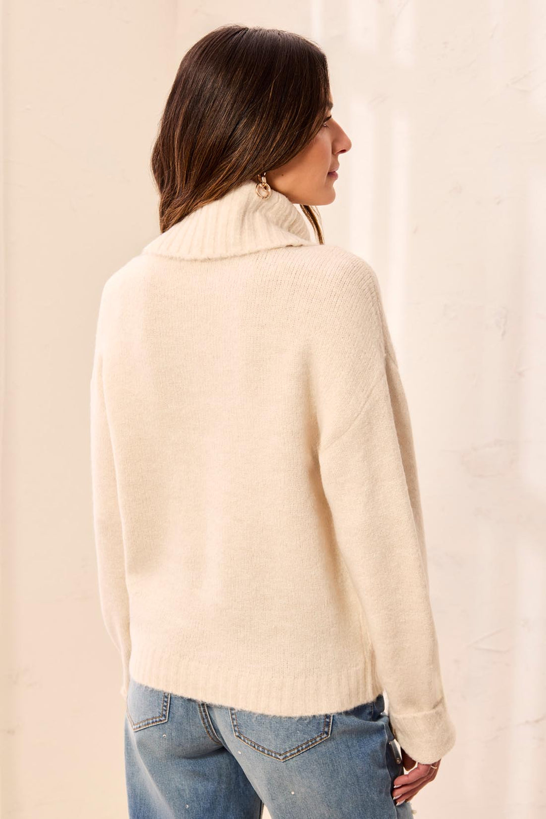 Le chandail à col roulé avec nœuds Tribal 6312O-5131 – Cream – vue 2