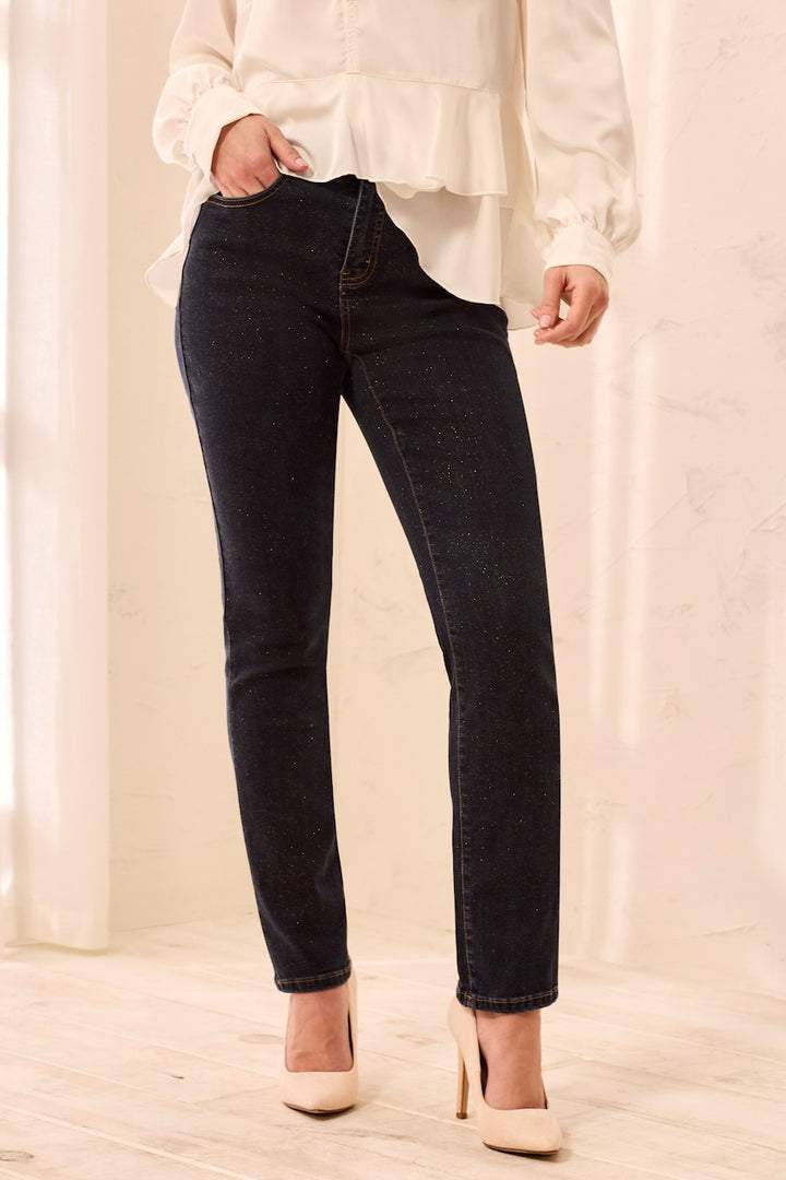 Le jean droit scintillant Tribal | 6336O-5073