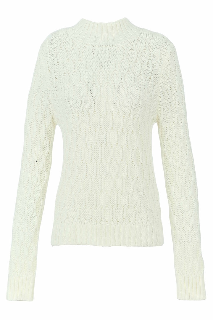 Le chandail en tricot Dolcezza 76313 – Blanc-cassé – vue 1