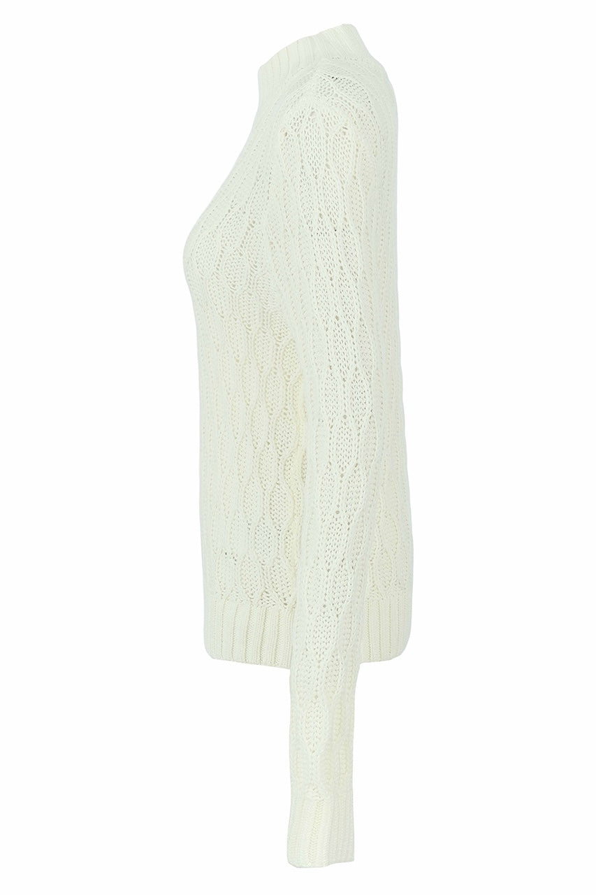 Le chandail en tricot Dolcezza 76313 – Blanc-cassé – vue 3