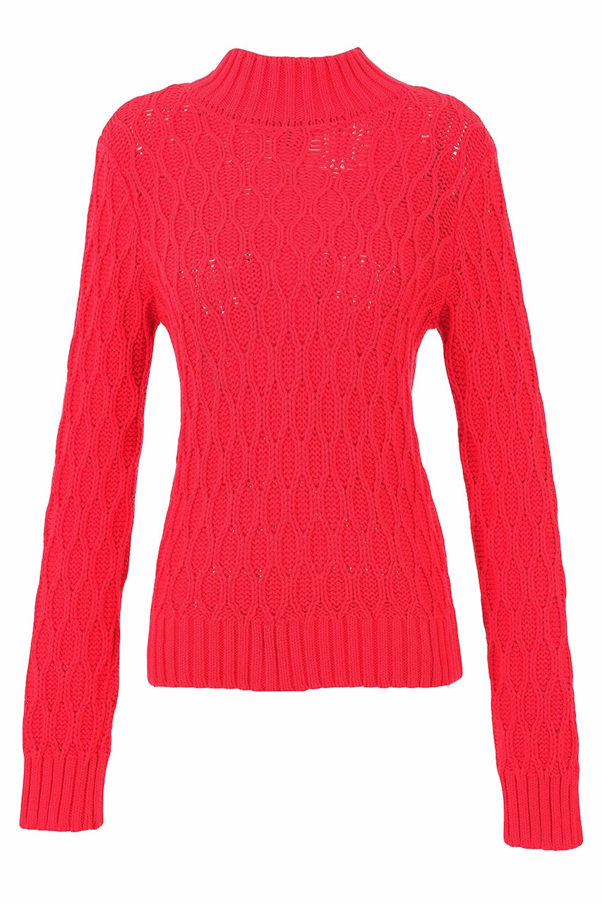 Le chandail en tricot Dolcezza 76313 – Rouge – vue 1