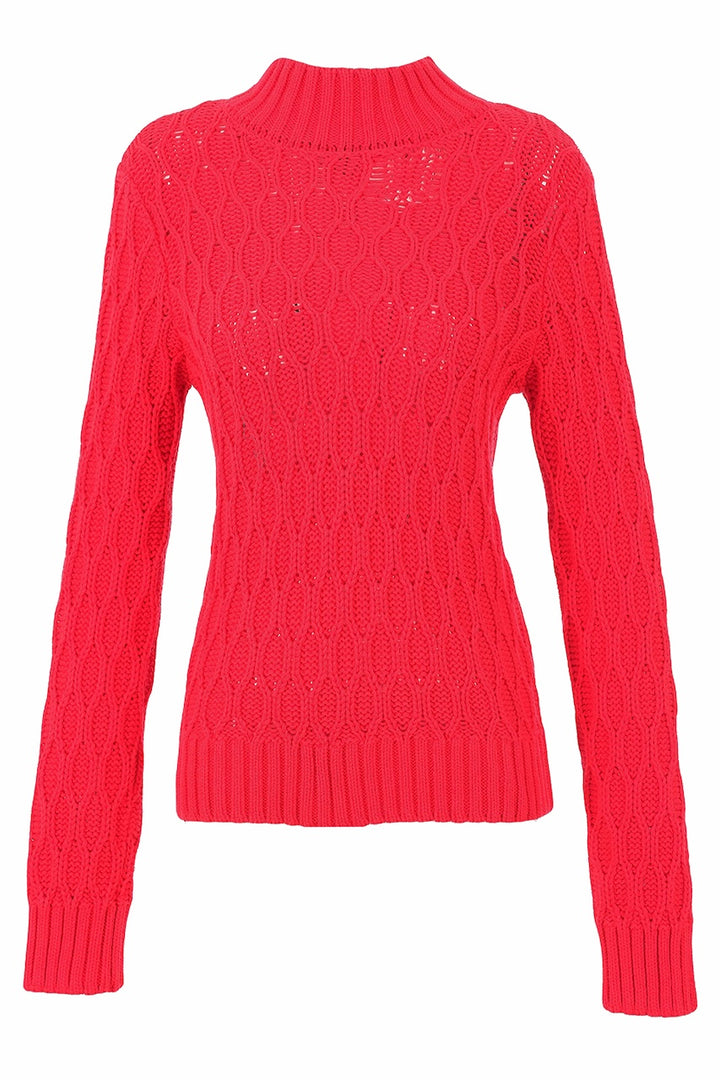 Le chandail en tricot Dolcezza 76313 – Rouge – vue 1