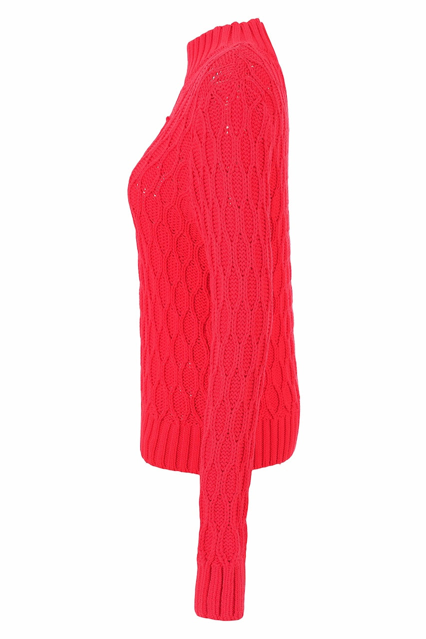 Le chandail en tricot Dolcezza 76313 – Rouge – vue 3