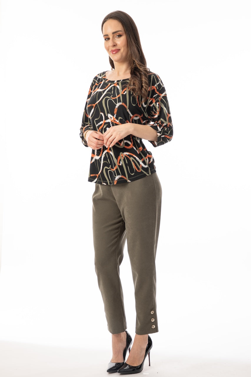 La blouse imprimée à manches 3/4 Bali | 9005