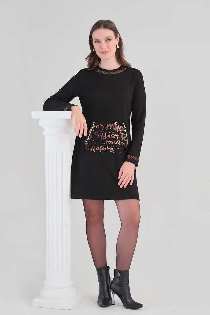 La robe à poche imprimée Tricotto | 96040