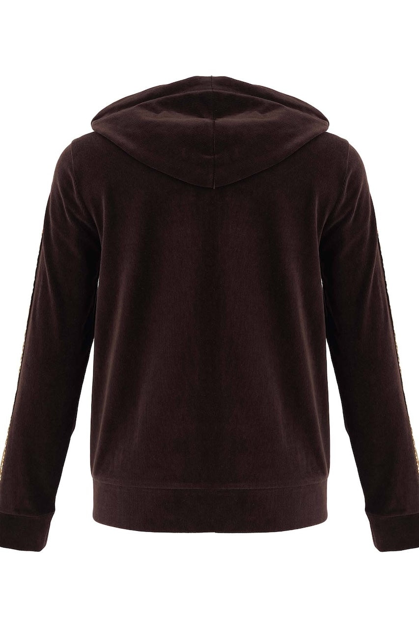 La veste en velours à capuchon Tricotto 96046 – Brown – vue 4
