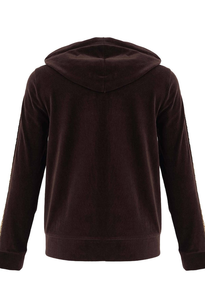 La veste en velours à capuchon Tricotto 96046 – Brown – vue 4