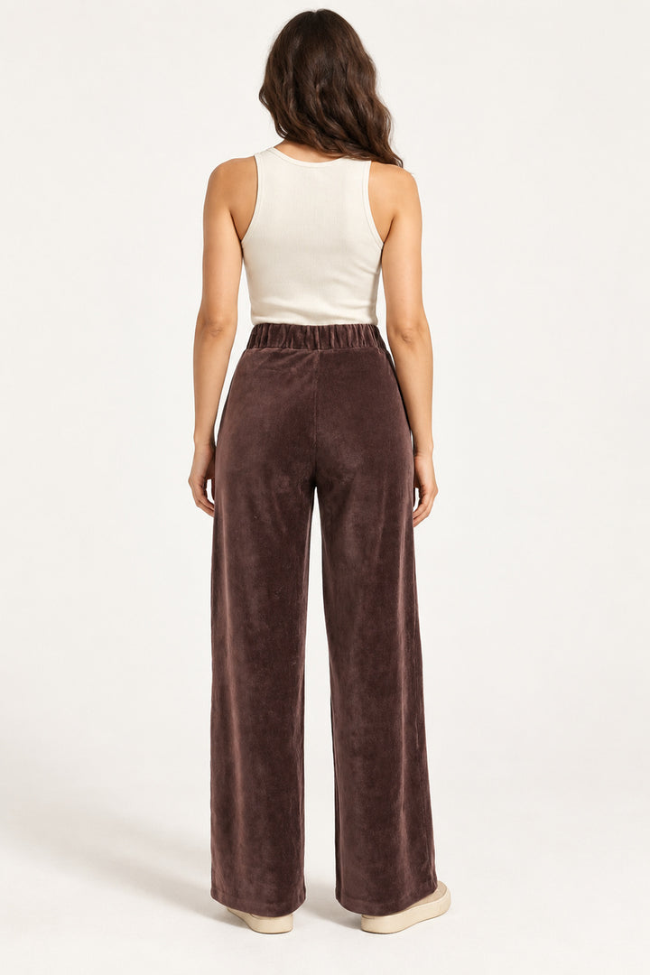 Le pantalon en velours à jambe large Tricotto | 96052