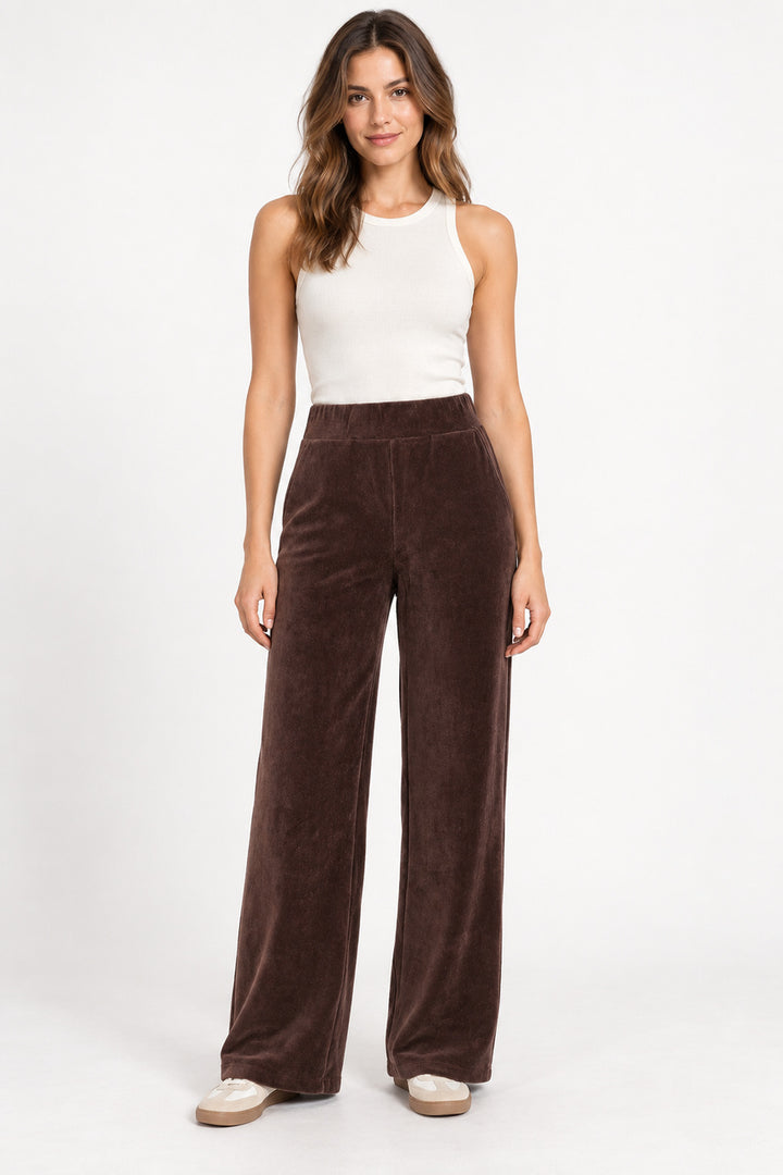 Le pantalon en velours à jambe large Tricotto | 96052