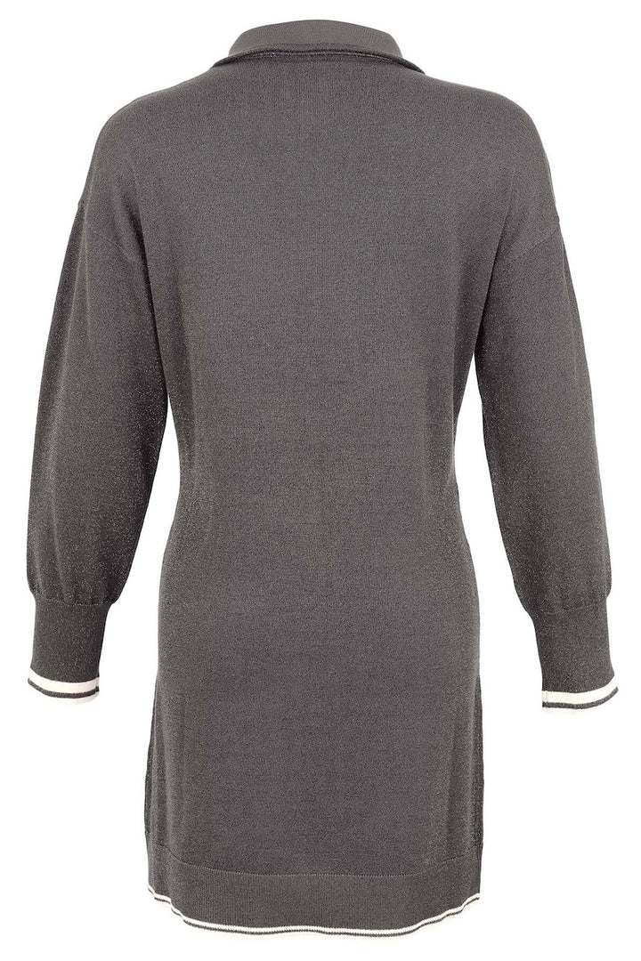 La robe courte en tricot métallisé Tricotto 96183 – Grey – vue 3