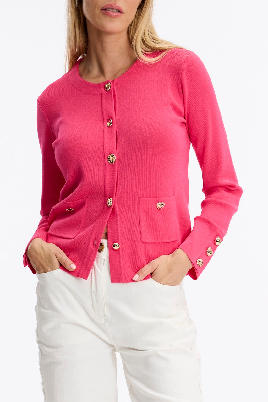 Le cardigan boutons formes variées Leo Ugo | AE144