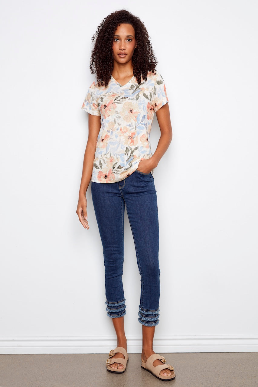 Le t-shirt imprimé délicat Charlie B.| C1231ZPK-258C