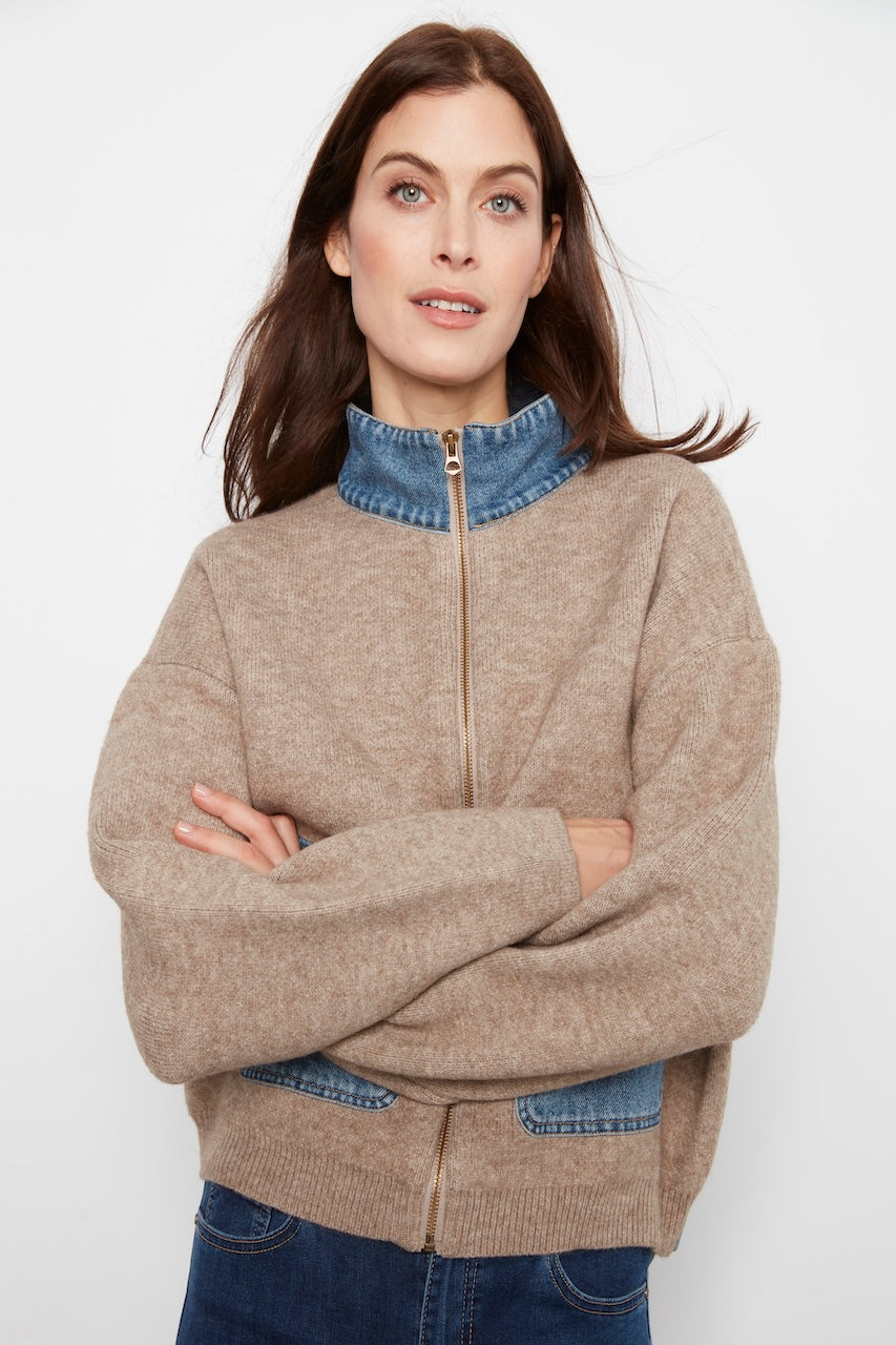 La veste en maille zippée Charlie B | C2045-716C
