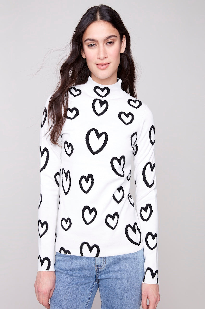Le pull réversible à coeur Charlie B. | C2681PR-965B