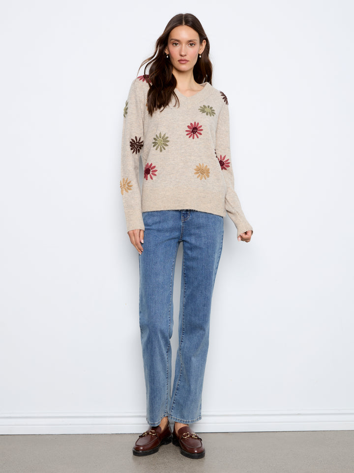 Le chandail brodé à fleurs Charlie B | C2853R-433C