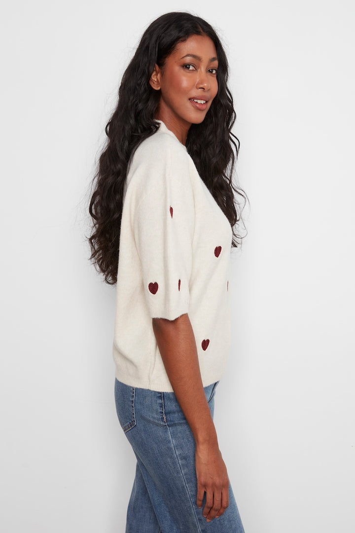 Le pull brodé à manches ballon Charlie B | C2858E-707C