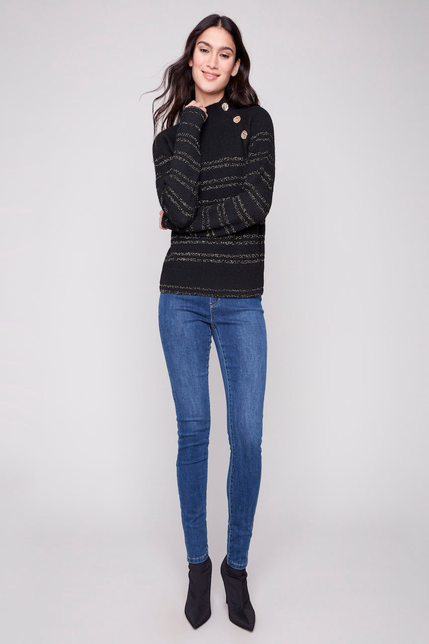 Le chandail rayé métallisé Charlie B. | C2923-985B