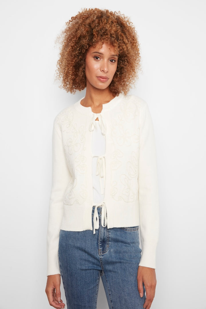 Le cardigan jacquard à nouer Charlie B | C2933RA-771C