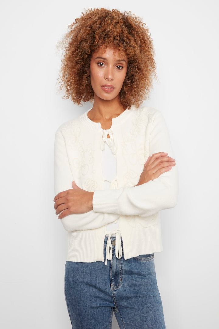 Le cardigan jacquard à nouer Charlie B | C2933RA-771C