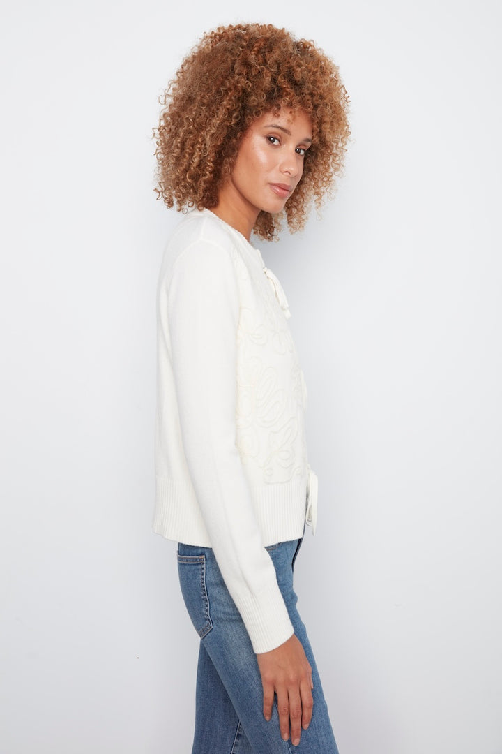 Le cardigan jacquard à nouer Charlie B | C2933RA-771C
