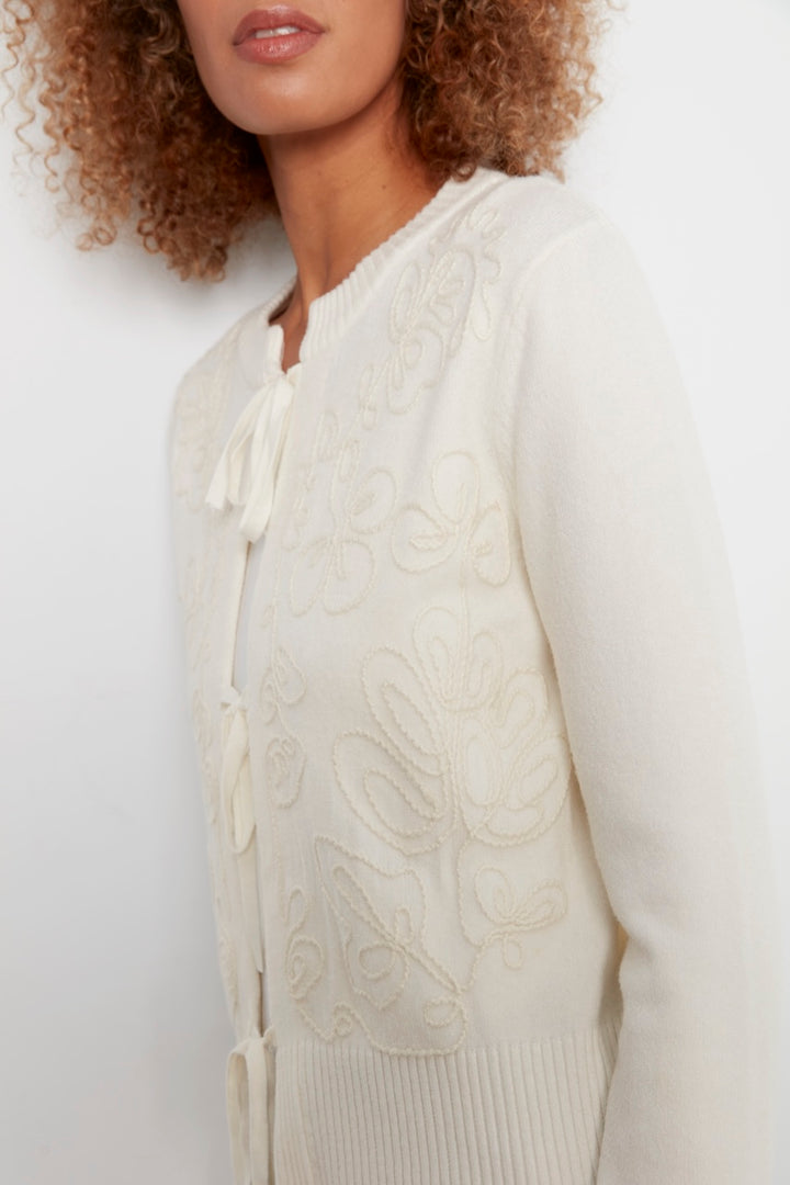 Le cardigan jacquard à nouer Charlie B | C2933RA-771C