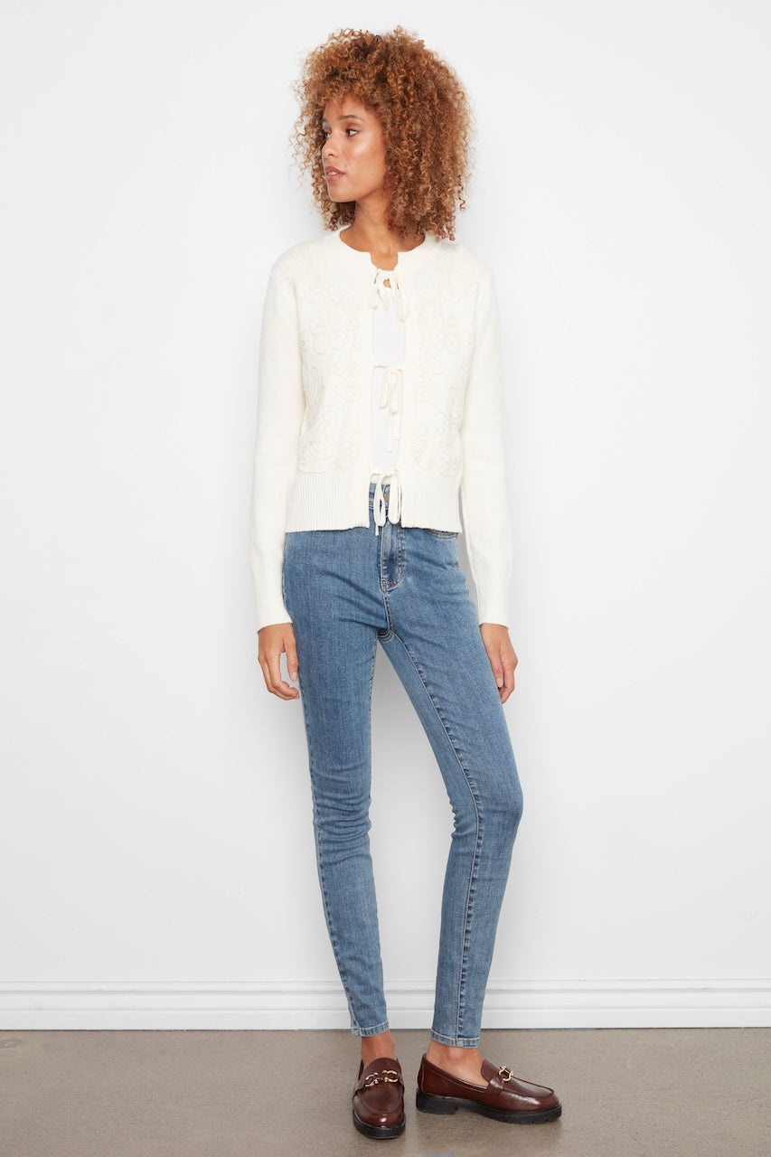 Le cardigan jacquard à nouer Charlie B | C2933RA-771C
