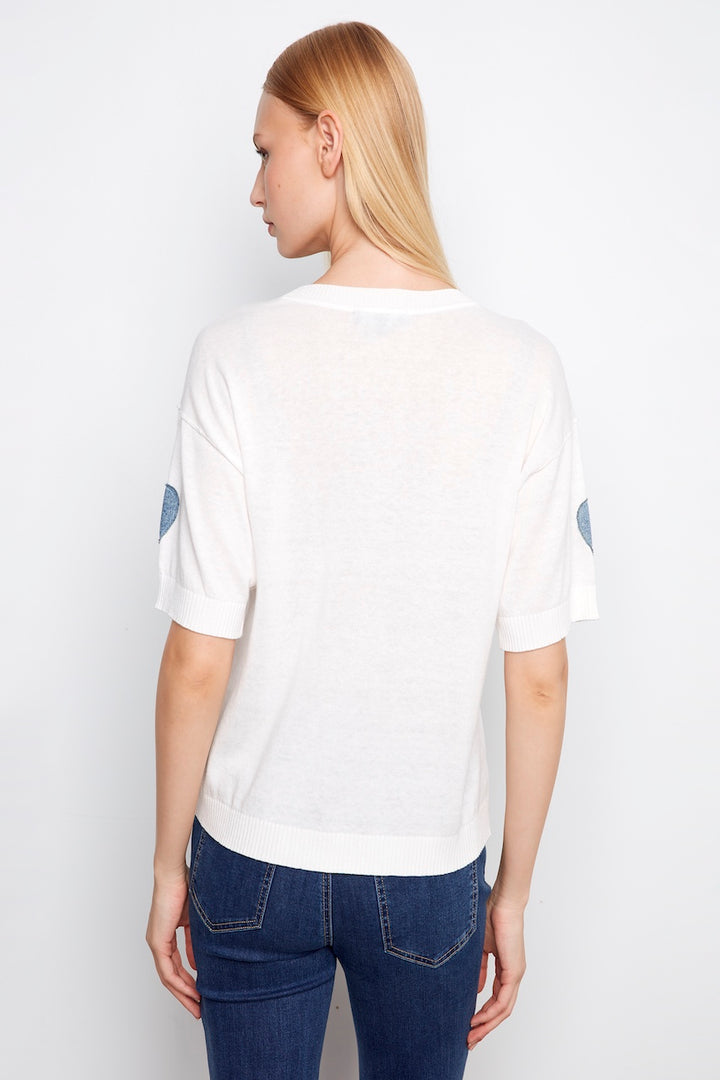 Le pull manches courtes détails brodés Charlie B. | C2947H-261B