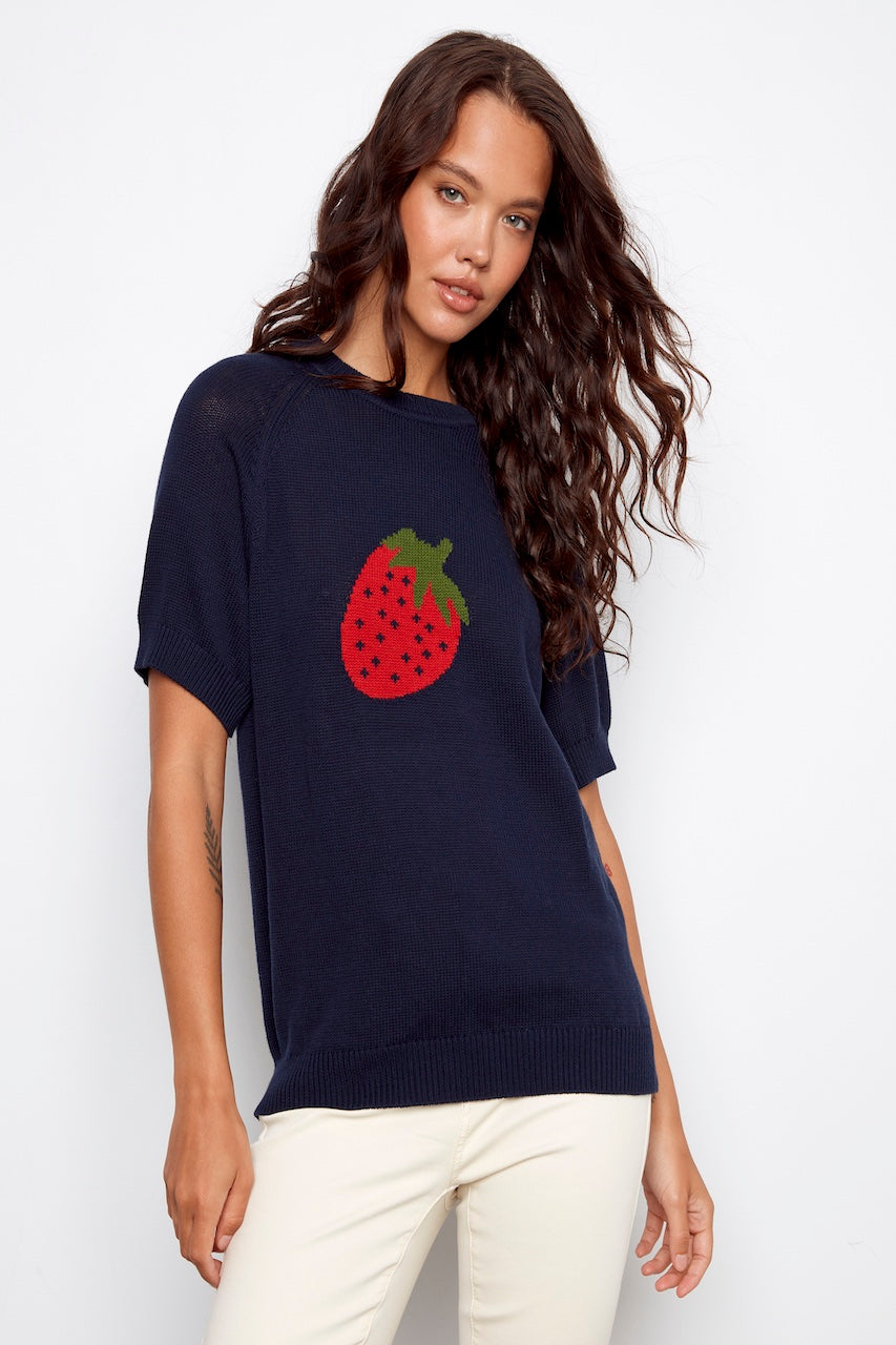 Le pull léger motif de fraise Charlie B. | C2972-577C