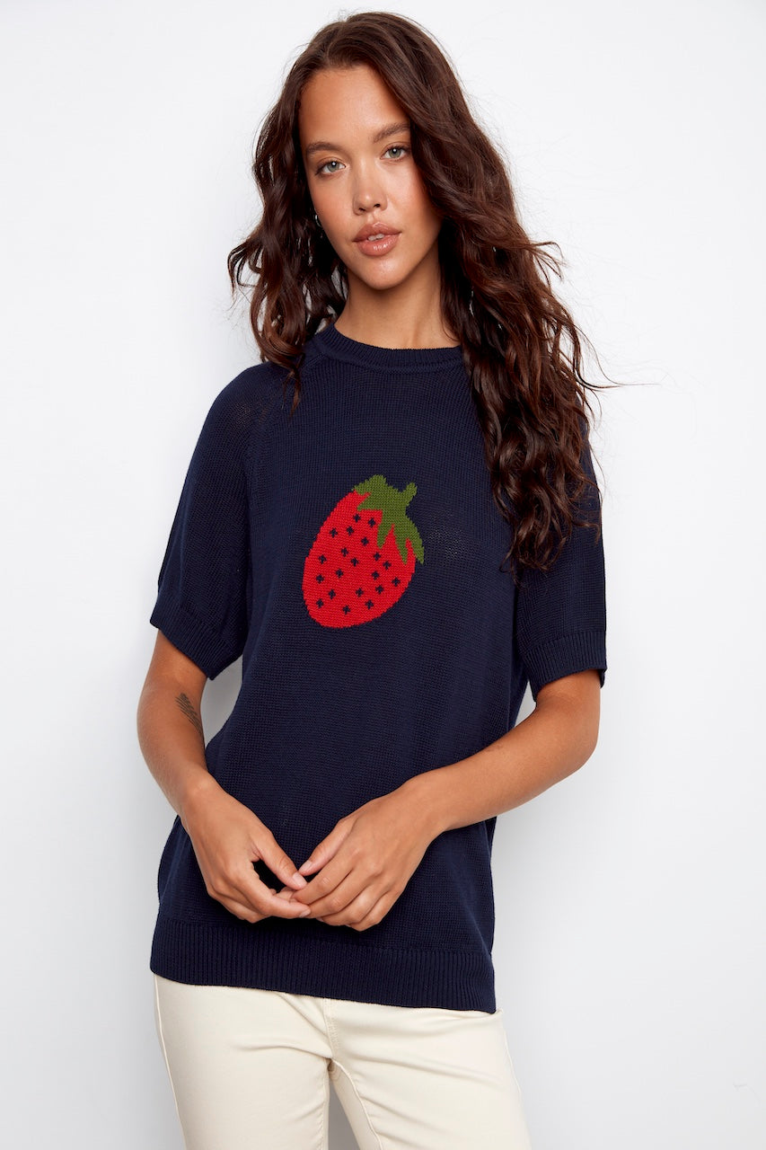 Le pull léger motif de fraise Charlie B. | C2972-577C