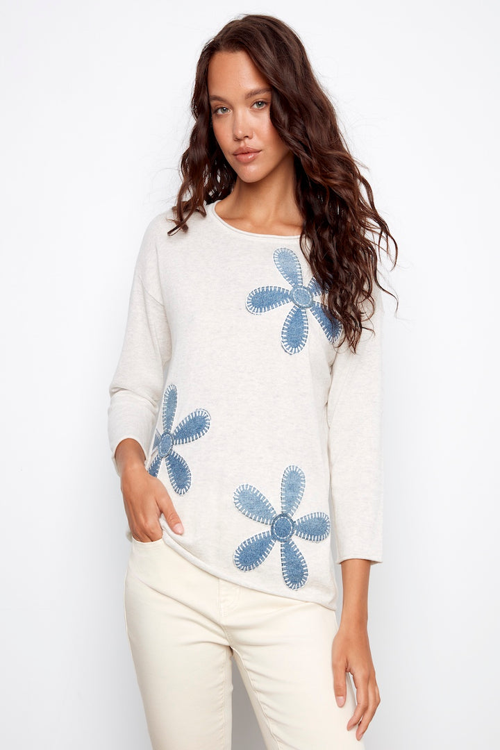Le pull détails brodés Charlie B. | C2975-261B