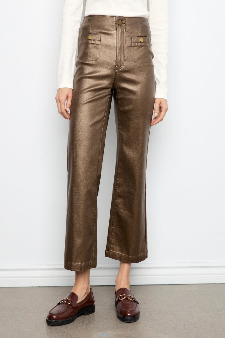 Le pantalon évasé métallisé Charlie B | C5562RR-080C