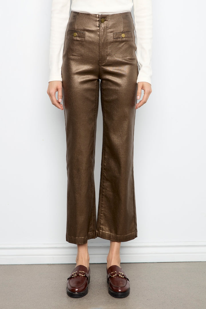 Le pantalon évasé métallisé Charlie B | C5562RR-080C