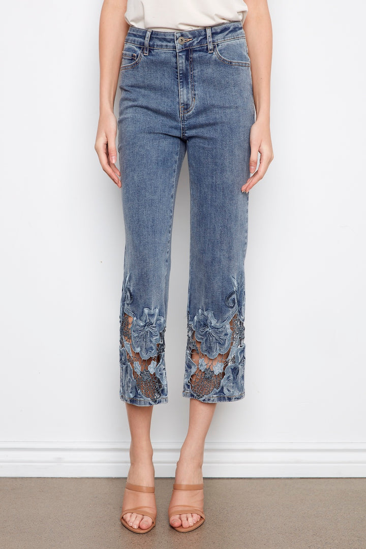 Le jean broderie découpée CharlieB. | C5648R-431A