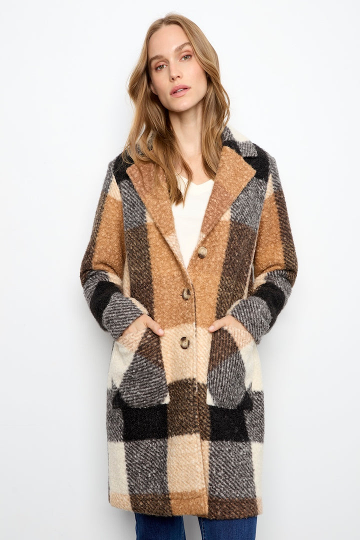 Le manteau à carreaux en bouclé Charlie B | C6141ZR-707B