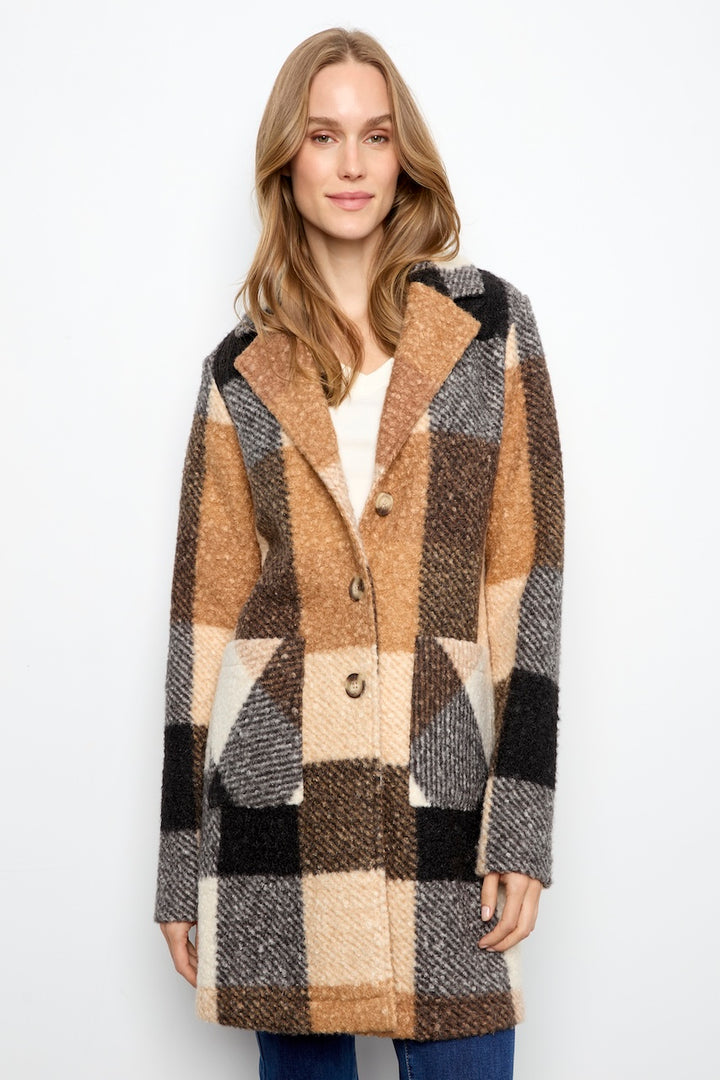 Le manteau à carreaux en bouclé Charlie B | C6141ZR-707B