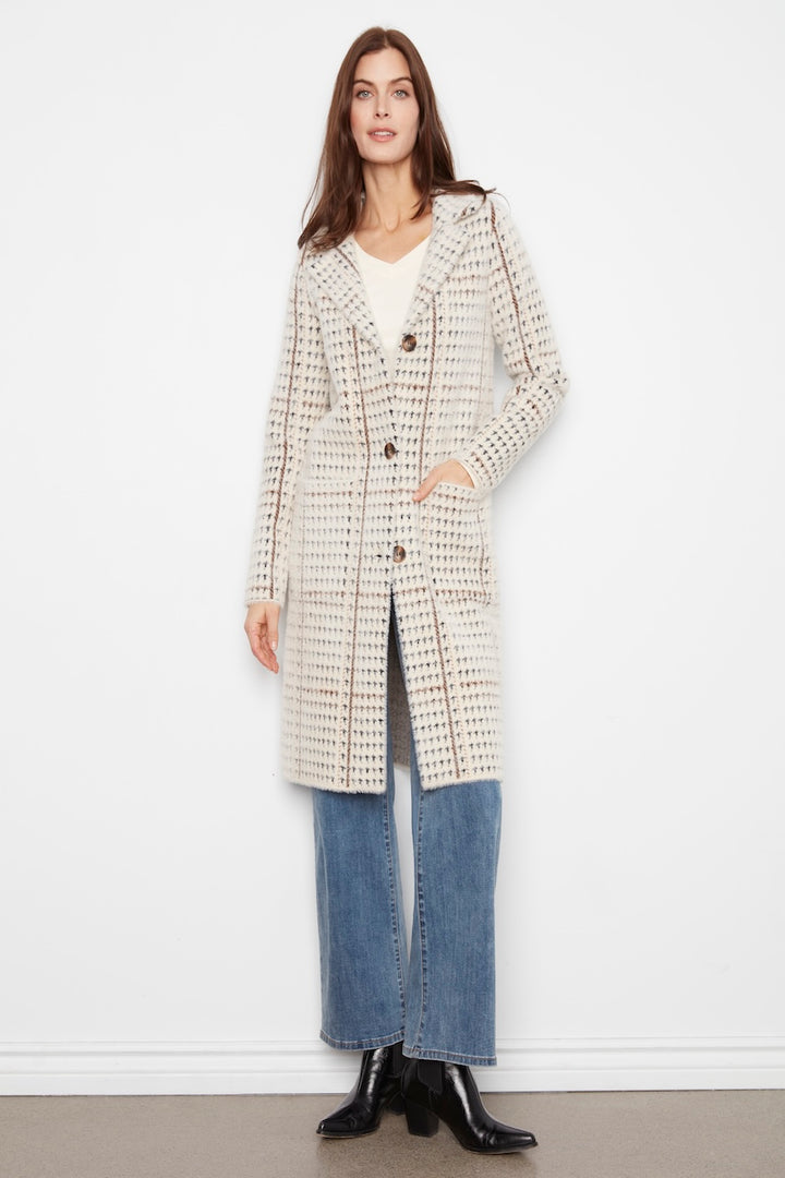Le manteau-cardigan à carreaux Charlie B | C6326RR-950B