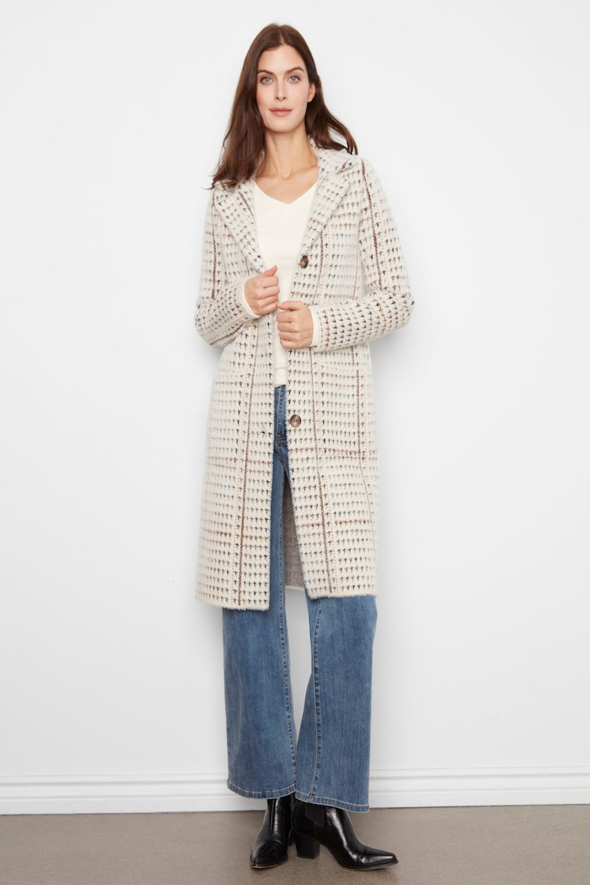 Le manteau-cardigan à carreaux Charlie B | C6326RR-950B