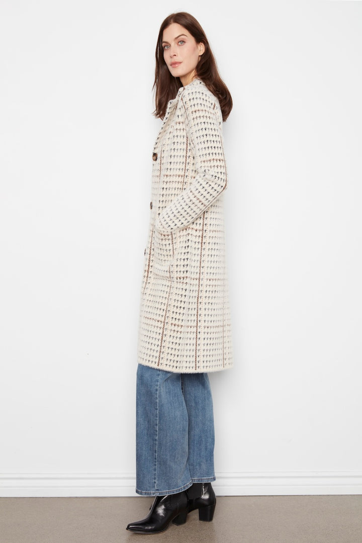 Le manteau-cardigan à carreaux Charlie B | C6326RR-950B