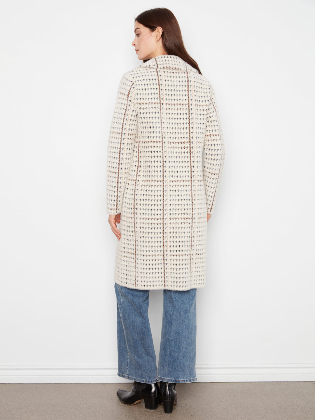 Le manteau-cardigan à carreaux Charlie B | C6326RR-950B