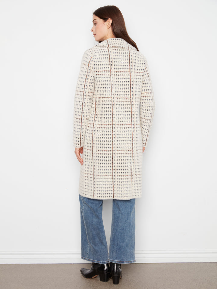 Le manteau-cardigan à carreaux Charlie B | C6326RR-950B