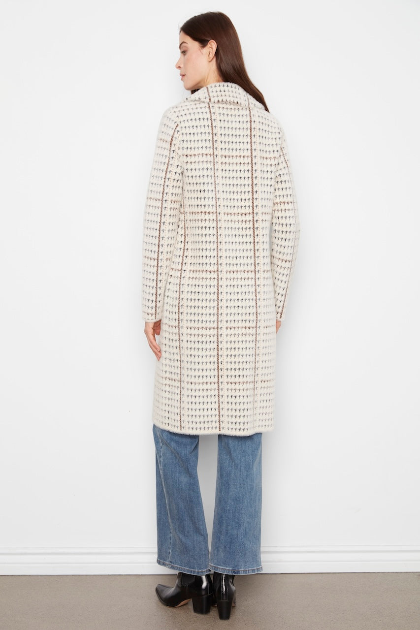 Le manteau-cardigan à carreaux Charlie B | C6326RR-950B