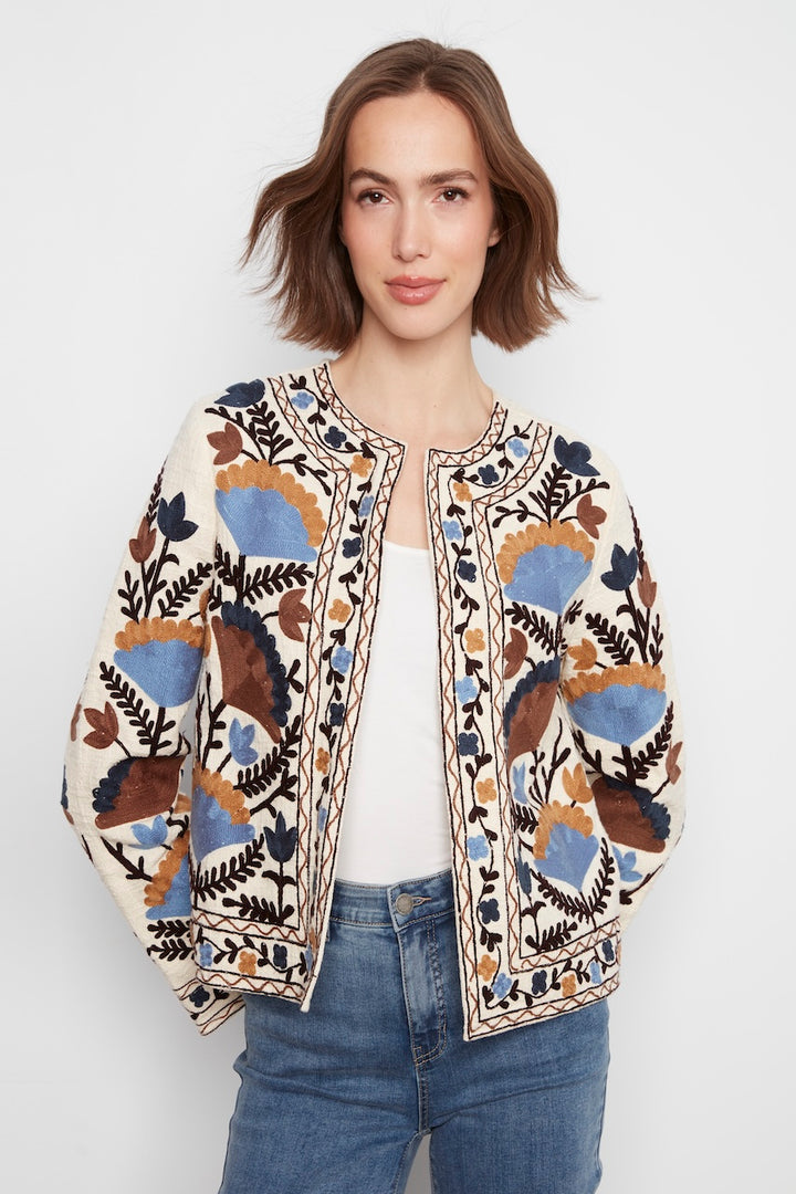 La veste brodée en coton Charlie B | C6368RR-313C