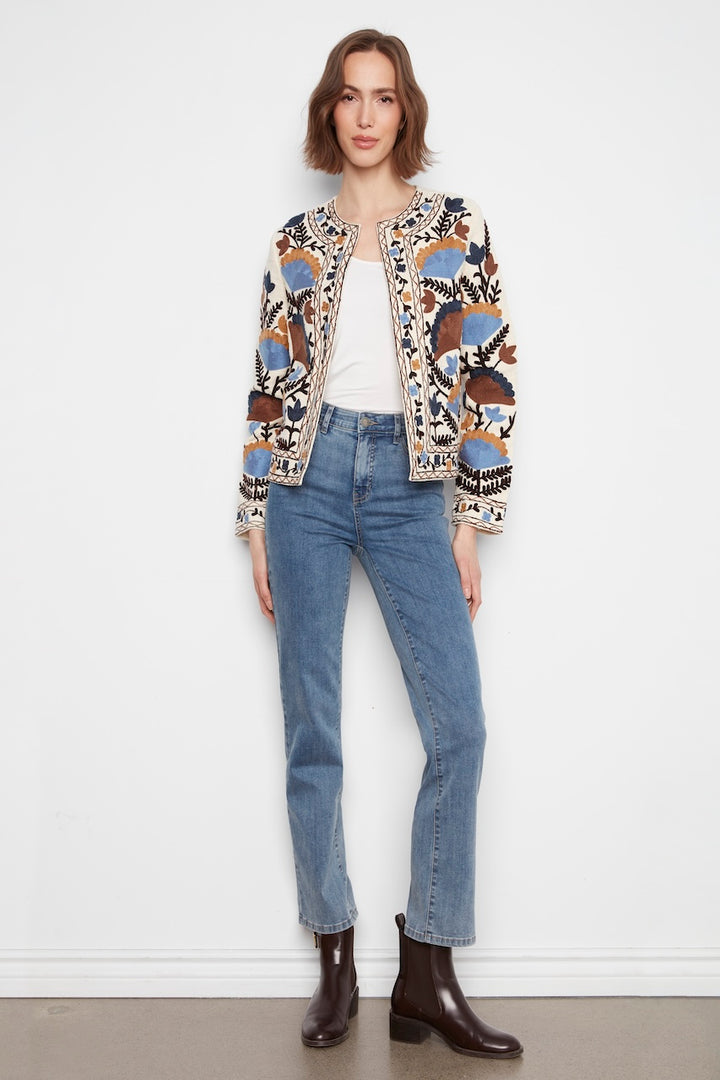 La veste brodée en coton Charlie B | C6368RR-313C
