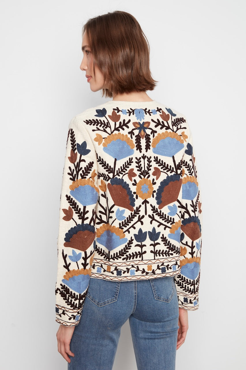 La veste brodée en coton Charlie B | C6368RR-313C