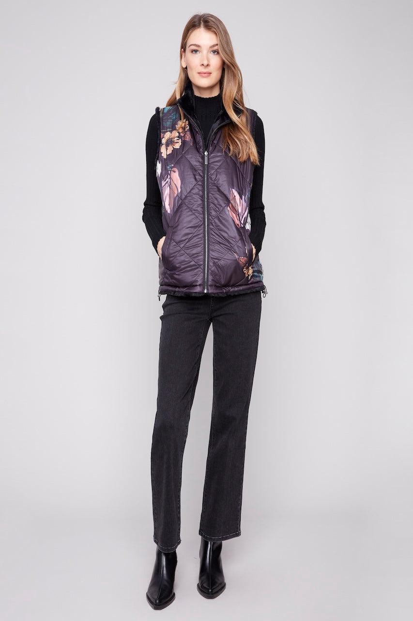 La veste fausse fourrure réversible Charlie B. | C6374P-666A