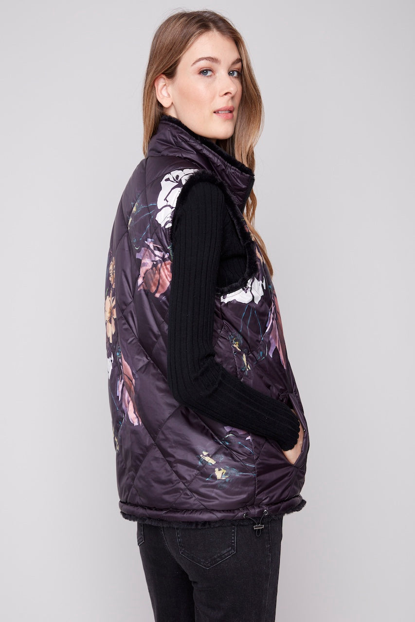 La veste fausse fourrure réversible Charlie B. | C6374P-666A