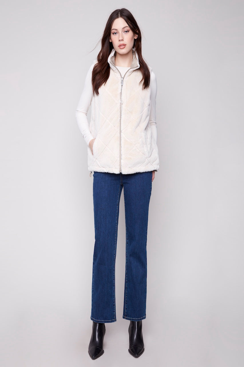 La veste réversible fausse fourrure Charlie B. | C6374-388B